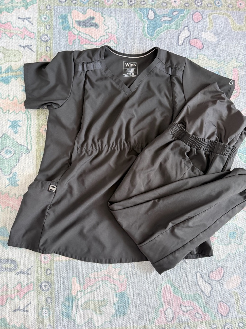 Wink Black Maternity Scrub Set